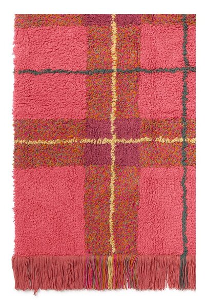 Czerwony bawełniany dywan odpowiedni do prania/tkany ręcznie 90x120 cm Tartan Vintage Red – Lorena Canals