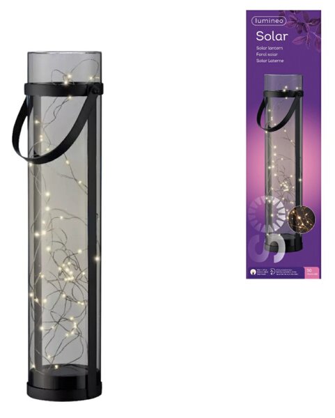 Lampa solarna LANTERN GREY 46 cm szara