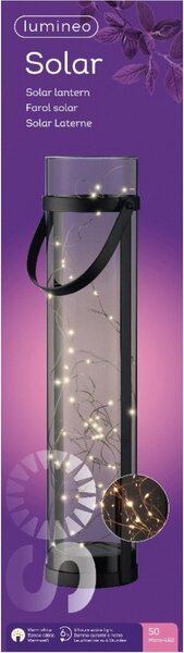 Lampa solarna LANTERN GREY 46 cm szara