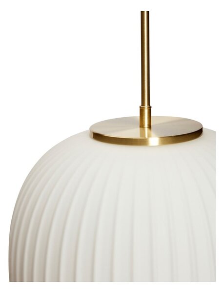 Biała lampa wisząca ze szklanym kloszem ø 32 cm Serene – Hübsch