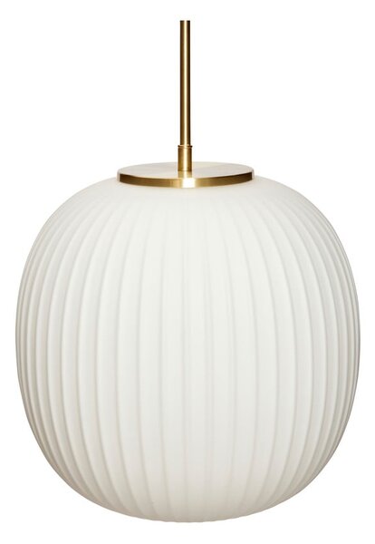 Biała lampa wisząca ze szklanym kloszem ø 32 cm Serene – Hübsch