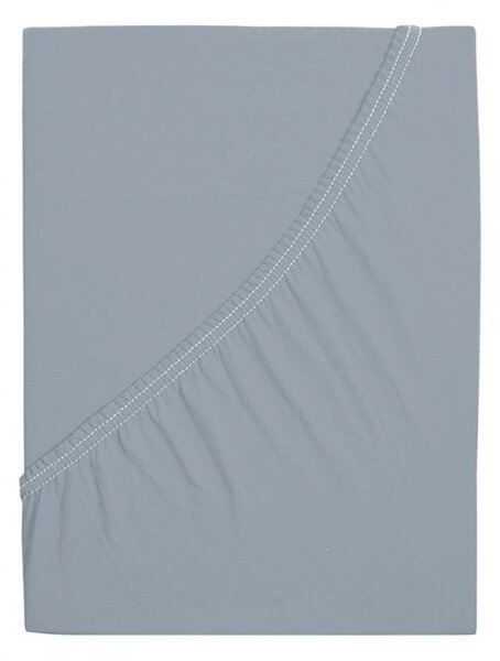 Prześcieradło jersey z mako bawełny LUXORA 180x200 cm jasnoszare