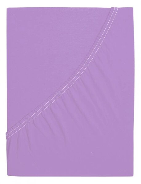 Prześcieradło jersey z mako bawełny LUXORA 180x200 cm fioletowe