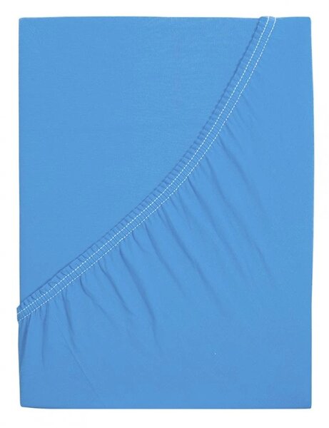 Prześcieradło jersey z bawełny mako LUXORA 90x200 cm jasnoniebieskie