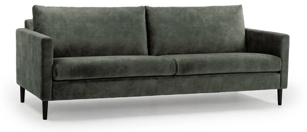 Zielonoszara sofa z aksamitnym obiciem Scandic Adagio, szer. 220 cm