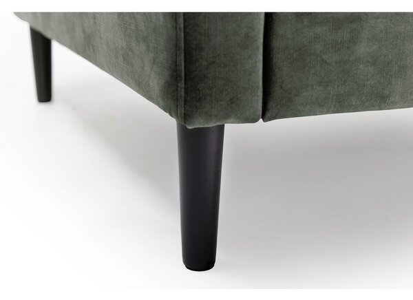 Zielono=szara sofa z aksamitnym obiciem Scandic Adagio, szer. 153 cm