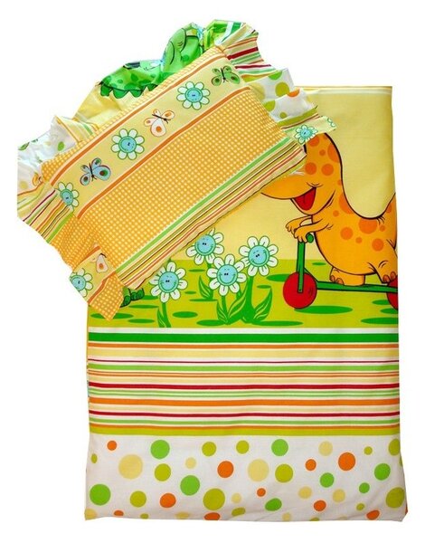Pościel Do Wózka Kołyski, 70x50 Bawełna 100% - Dino
