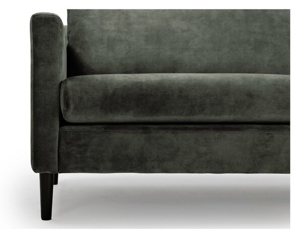 Zielonoszara sofa z aksamitnym obiciem Scandic Adagio, szer. 220 cm