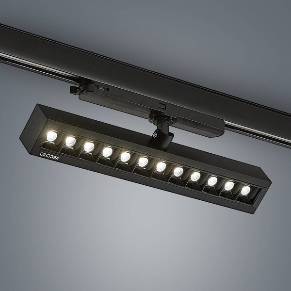 Reflektor szynowy LED Arcchio Millay czarny 4000K, czarny, biuro, aluminium, nowoczesny