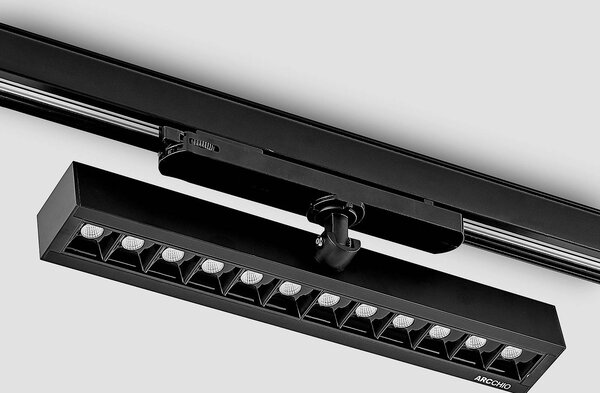 Reflektor szynowy LED Arcchio Millay czarny 4000K, czarny, biuro, aluminium, nowoczesny