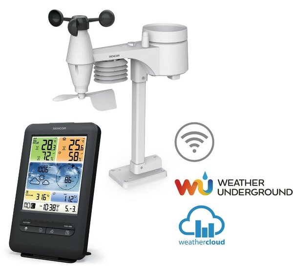 Sencor SWS 9898 Stacja pogodowa WiFi z czujnikiem bezprzewodowym 5w1