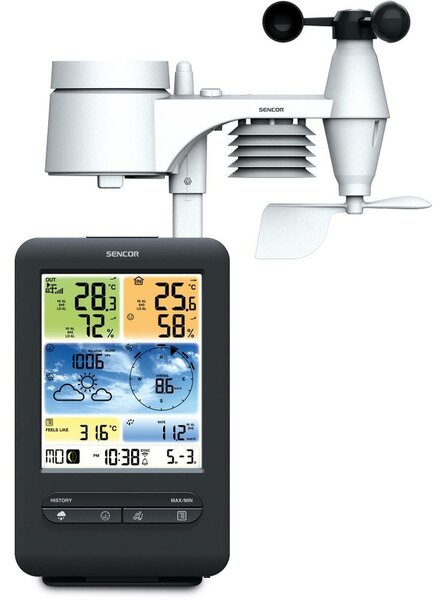 Sencor SWS 9898 Stacja pogodowa WiFi z czujnikiem bezprzewodowym 5w1