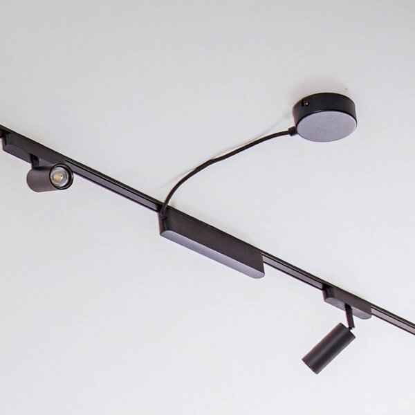 System szynowy 48 V Lumaro Spoty 16-flg. czarne Ø4cm ściemniane 48V Lindby, możliwość ściemniania, czarny, salon / jadalnia, aluminium, nowoczesny