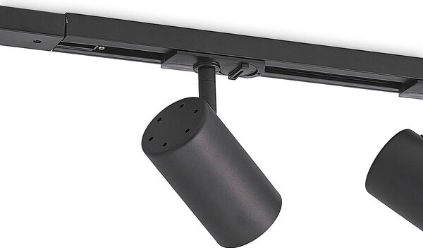 System szynowy Lindby Linaro, GU10, 4-punktowa, czarna, Ø 6 cm Linaro Lindby, możliwość ściemniania, czarny, przedpokój, aluminium, nowoczesny