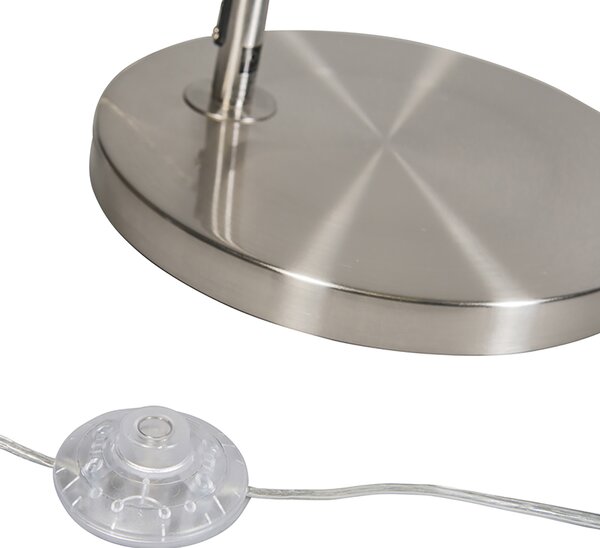 Inteligentna lampa łukowa stalowa z białym abażurem z tkaniny w tym Wi-Fi A60 - Arc Basic