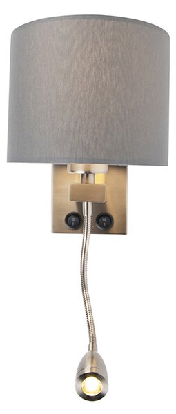 Inteligentna lampa ścienna stal z szarym odcieniem w tym Wifi A60 - Brescia