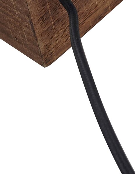 Kinkiet Vatana Lindby, możliwość ściemniania, ciemne drewno, salon / jadalnia, drewno, dworkowy / rustykalny