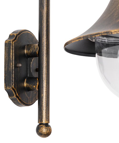 Inteligentna lampa ścienna zewnętrzna antyczne złoto IP44 z WiFi A60 - Daphne