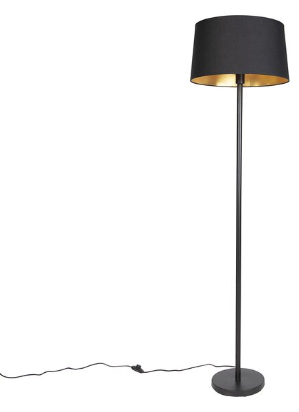 Inteligentna lampa stojąca czarna z czarnym kloszem 45 cm w tym Wifi A60 - Simplo