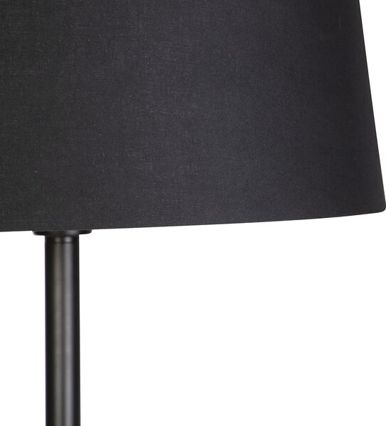 Inteligentna lampa stojąca czarna z czarnym kloszem 45 cm w tym Wifi A60 - Simplo