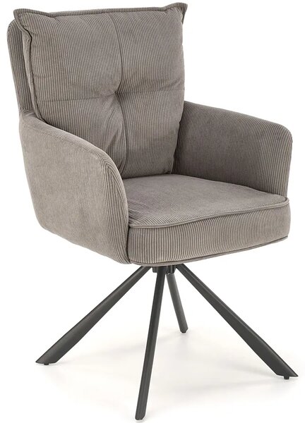 Popielaty fotel obrotowy tapicerowany A1-D70