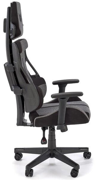 Popielato-czarny fotel gamingowy z regulacją siedziska P6-W62
