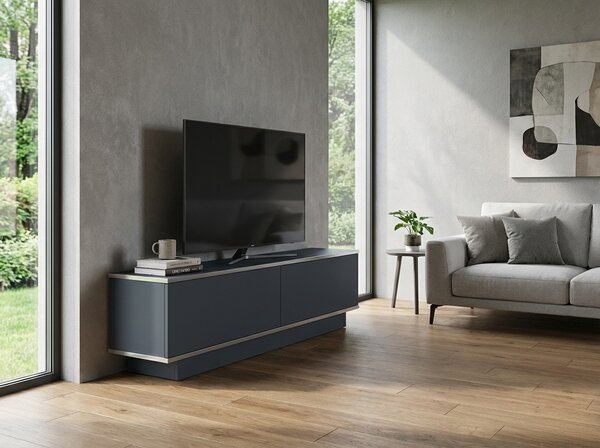 Stolik RTV ALVIN 135 cm, antracyt/srebrny