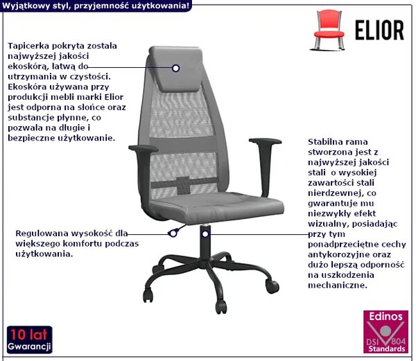 Zestaw szare krzesło biurowe z regulowanym podnóżkiem Z4-P78