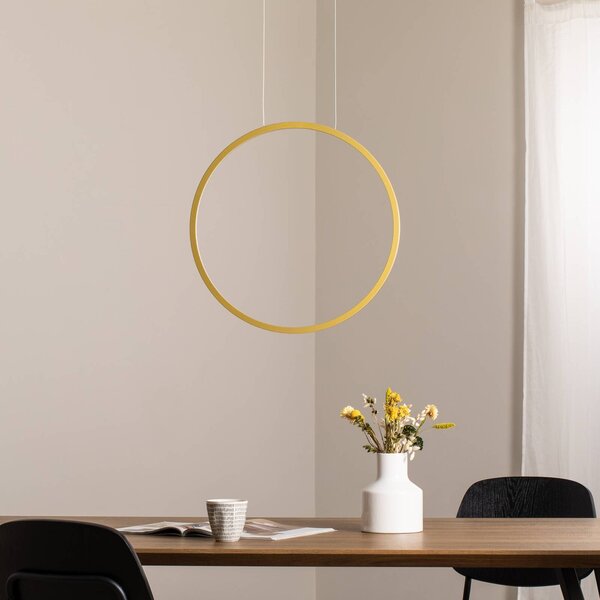 Lampa wisząca Saturno Milagro Lighting, mosiężny / złoty, salon / jadalnia, aluminium, nowoczesny