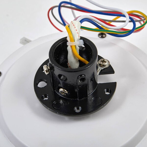 Wentylator sufitowy LED Lindby Aerallo, biały, CCT, cichy Aerallo, biały / opal, salon / jadalnia, metal, nowoczesny