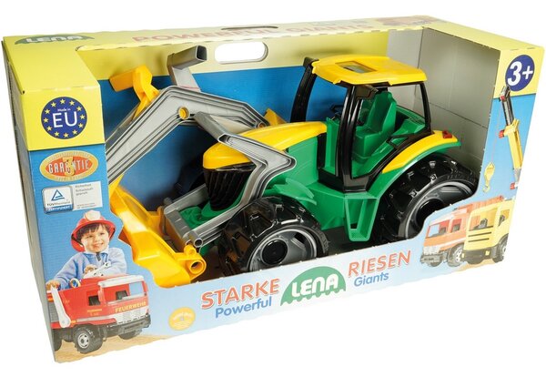 Lena Traktor z łyżką i koparką, 65 cm, zielono- żółty
