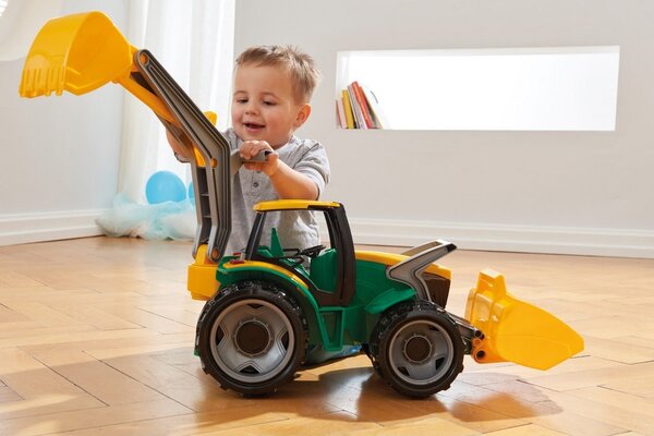 Lena Traktor z łyżką i koparką, 65 cm, zielono- żółty