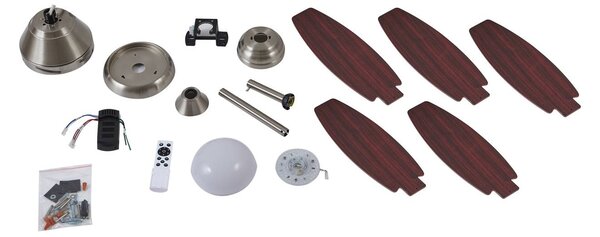 Wentylator sufitowy LED Klasika, DC, cichy, 106 cm, CCT Klasika Lindby, biały / opal, salon / jadalnia, metal