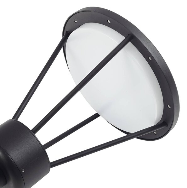 Lampa zewnętrzna Lucande LED Elario, 222 cm, czarna, aluminium Elario, czarny, aluminium, nowoczesny
