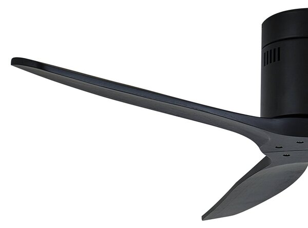 Wentylator sufitowy Lucande Vindur, czarny, DC, cichy Vindur, czarny, salon / jadalnia, metal, nowoczesny