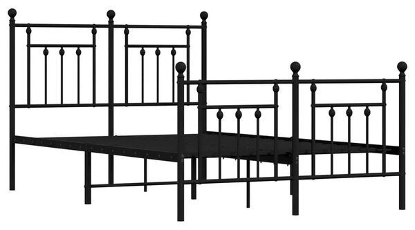 Czarne metalowe łóżko małżeńskie 150x200cm - Velonis