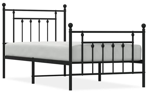 Czarne metalowe łóżko jednoosobowe 100x190cm L5-N79