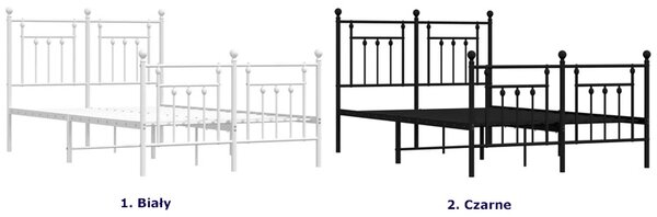 Białe metalowe łóżko małżeńskie 200x200 cm R1-A86
