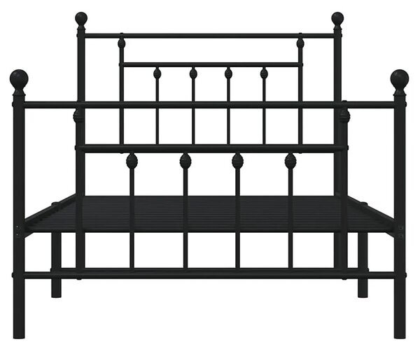 Czarne metalowe łóżko jednoosobowe 100x190cm L5-N79