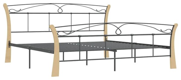 Czarne metalowe łóżko rustykalne 180x200 cm - Elistro