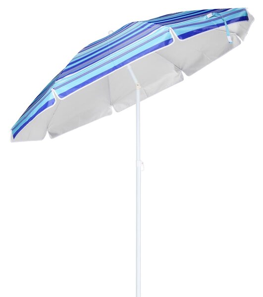 HI Parasol plażowy, 200 cm, niebieski w pasy