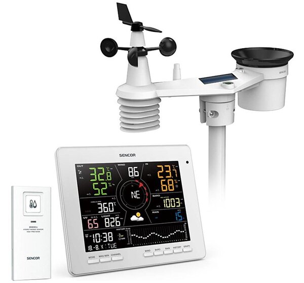 Sencor Sencor - Profesjonalna stacja pogodowa Wi-Fi Tuya, kolorowy LCD, 1xCR2032 FT1028