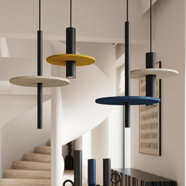 Czarna/beżowa metalowa lampa wisząca ø 30 cm Rilu – Sollux