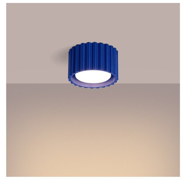 Niebieska metalowa lampa punktowa ø 10 cm Zora – Sollux