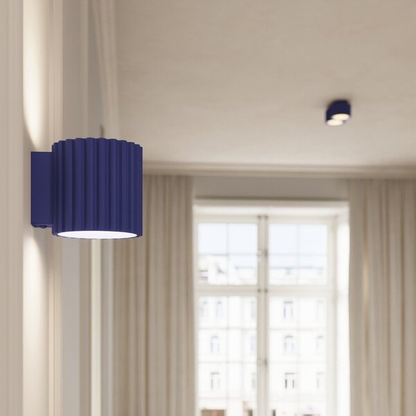 Niebieska metalowa lampa punktowa ø 10 cm Zora – Sollux