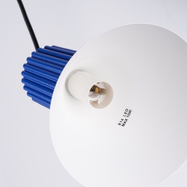 Niebieska metalowa lampa wisząca ø 14 cm Niru – Sollux