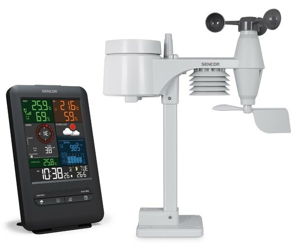 Sencor SWS 9300 profesjonalna stacja pogodowa z czujnikiem bezprzewodowym 5w1