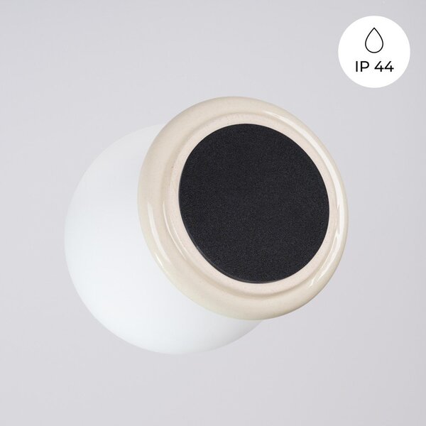 Beżowa lampa sufitowa ceramiczna ze szklanym kloszem ø 12 cm Farsa – Sollux