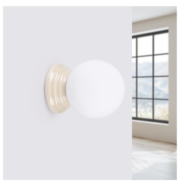 Beżowy kinkiet ceramiczny ø 12 cm Farsa – Sollux