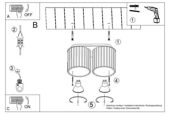 Beżowa metalowa lampa punktowa 10x21 cm Zora – Sollux